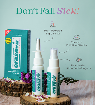 ErasaVir Common Cold Sprays | For Nose & Throat | Natural Ingredients | Eases Congestion & Soreness